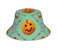 Smiley Chapeau bob réfléchissant Citrus Chapeau de soleil portable Convient pour le cyclisme, les voyages, la randonnée et la pêche Noir