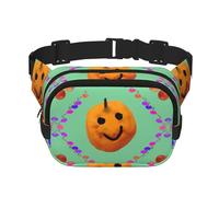 Smiley Citrus Square Sac banane double couche pour activités de plein air telles que sport, voyage, randonnée, cyclisme, Noir , Taille unique