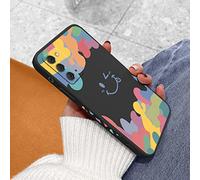 Smiley Coque pour Samsung Galaxy S21 S20 FE S10 Note 20 10 Ultra Plus A72 A52 A42 A32 A71 A51 A41 A31 A21S Housse de Téléphone Antichoc, Noir, pour A31