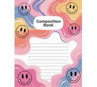 Smiley Faces Aesthetic Preppy Composition Notebook: 120 Pages Composition Book, with Watercolor Cover Design, perfect for Ideas, Creative Writing, ... with Watercolor Cover Design, perfect for I