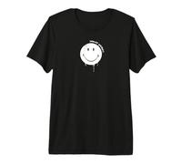 Smiley Originals Happy Face Drip Paint White T-Shirt Haut de Gamme