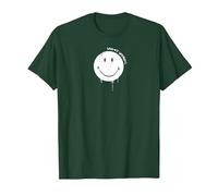Smiley Originals Happy Face Drip Paint White T-Shirt, Homme, Vert Forêt, XXL