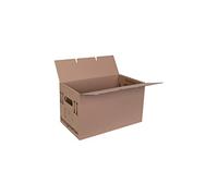 smiley pack Lot de 10 cartons de déménagement - 600 x 328 x 340 mm - Jusqu'à 40 kg - Double cannelure - Solide - Carton à 2 cannelures - Empilable - Lot de 5 à 240 pièces Marron