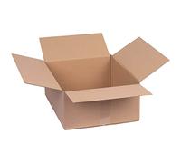 smiley pack Lot de 25 cartons pliables 450 x 350 x 180 mm marron - En carton ondulé - 45 x 35 x 18 cm - 1 carton ondulé