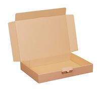smiley pack Lot de 50 cartons à lettres format A4+ 350 x 250 x 50 mm - Carton d'expédition solide marron avec fermeture à enfichage, convient pour DHL Maxibrief, envoi de marchandises et envoi de