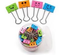 Smiley Paper Clip 25 Mm,48 Pieces Double Smiling Clips,Colourful,Document Clip For Office
