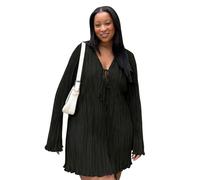 Smilice Robe trapèze pour femme - Grande taille - Silhouette trapèze avec manches fluides pour un look quotidien, Noir , 5XL grande taille