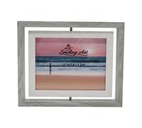 Smiling Art Cadre Photo pivotant, Cadre Double pour 2 Photos en Bois MDF avec Verre en Format Paysage et Portrait à Poser (Verre, Gris, 13 x 18 cm)