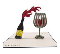 Smiling Art | Carte pop-up 3D | faite à la main | carte pliante créative de vœux d'anniversaire, bon cadeau, invitation | avec enveloppe et pochette de protection | pour hommes, femmes, amis (Vin)