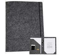 Smiling Art Porte-documents A4 en feutre pour bloc-notes, documents, notes, projets, affaires, porte-stylo (Gris Foncé)