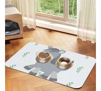 Smiling Donkey Tapis d'alimentation en similicuir absorbant l'eau pour animal domestique 30 x 45 cm antidérapant et durable pour gamelles de chat et chien