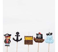 Smiling Faces Bougies de gâteau d'anniversaire de fête de Pirate