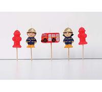 Smiling Faces Ensemble de Bougie de gâteau d'anniversaire de Pompiers