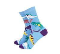 Smiling Faces MAKING SMILES SINCE 2001 Chaussette Thérapie Chaussettes en Bambou pour Femme - Chaussettes Amusantes et Originales (Dinosaurs)