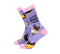 Smiling Faces MAKING SMILES SINCE 2001 Chaussette Thérapie Chaussettes en Bambou pour Femme - Chaussettes Amusantes et Originales (I Prefer Dogs)