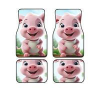Smiling Lot de 4 tapis de sol de voiture antidérapants en néoprène pour voiture, SUV, camionnettes, camions - Toutes saisons