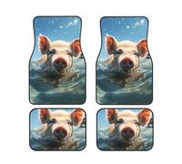 Smiling Lot de 4 tapis de sol de voiture antidérapants en néoprène pour voiture, SUV, camionnettes, camions - Toutes saisons