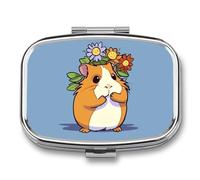 Smiling Pilulier portable à 2 compartiments avec miroir pour sac à main de poche, voyage, mini organisateur de médicaments en métal pour vitamines, huile de poisson