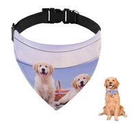 Smiling Seaside Bandana pour chiot avec sangle réglable et anneau en D - Bavoirs triangulaires et accessoires pour chiens, chiots, chats, décoration lavable en machine