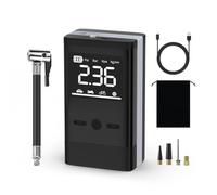 Smiling Shark Compresseur à Air Portatif, AP-01 Gonfleur Pneus Sans Fil 12V 150PSI 8000mAh avec Affichage LED Numérique & Dissipation de la Chaleur et Arrêt Auto pour Vélo/Balle