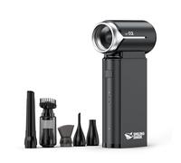 Smiling Shark Dépoussiérants Puissants Électrique, J02 Aluminium 150000TR/Min Souffleur Air Comprimé - 2 Modes(Normal&Storm) & Moteur Sans Balais avec Batterie 8000mAh pour PC/Clavier/Voiture/Maison