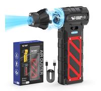 Smiling Shark Dépoussiérants Puissants Électrique, JF-02 Vitesse Variable 110000TR/Min Souffleur Air Comprimé avec Cutter & Marteau de Sécurité- Batterie 8000mAh pour Cour/Camping/PC/Voiture, Noir