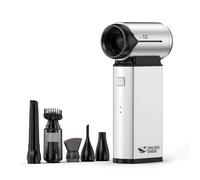 Smiling Shark J02 Souffleur Air Comprimé 150000TR/Min Alliage d'aluminium | Moteur Sans Balais Rechargeable Dépoussiéreur Électrique avec 2 Modes 60 m/s & 8000mAh Turbo-fan pour Cooling/PC/BBQ/Auto