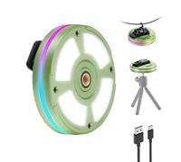 Smiling Shark Lampe de Camping CL01, Lumière de Camping RGB LED Portable Rechargeable avec Magnetic & Clip & Filetage 1/4 de Pouce & Crochet Éclairage Tricolore pour Camping Urgences Sac à Dos (Vert)