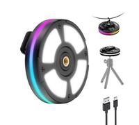 Smiling Shark Lampe de Camping CL01, Lumière de Camping RGB LED Portable Rechargeable avec Magnetic & Clip & Filetage 1/4 de Pouce & Crochet Éclairage Tricolore pour Camping Urgences Sac à Dos (Noir)