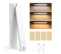 Smiling Shark Lampe de Placard, HM-01 Lampe LED d'armoire Sans Fil 1200mAh 3 Températures de Couleur & Mouvement Detecteur Lumière Barre Éclairage Intérieur Magnétique Pour Armoire Cuisine (1 Pack)