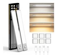 Smiling Shark Lampe de Placard, HM-02 2 Pack Reglette Lampe LED Cuisine Mouvement Detecteur Sans Fil Ultra-Fin & Installation Facile 2000 mAh Rechargeable Lumiere Led Pour Placard Veilleuse (2 PACK)