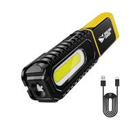 Smiling Shark Lampe de Travail, Lampe D'inspection de Poche LED Rechargeable avec Crochet et Clip 5 Modes Lumière Magnétique Pivotant à 360°Portable Lampe D'atelier pour Réparation de Voiture, 1 Pièce