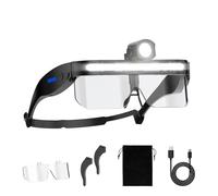 Smiling Shark Lampe Frontale, Lampe Frontale LED avec Lunettes Rechargeable avec COB & Faisceau Réglable 5 Modes, Glasses Headlamp Détachables Pour Camping Pêche Lecture Bricolage
