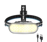 Smiling Shark Lampe Frontale WF-01, Headlamp Rechargeable 2500mAh Légère | Lampe Frontale Mains Libres Rechargeable USB C, Lampe Frontale LED Haute Luminosité Blanc pour Camping, Urgence, 1 Paquet