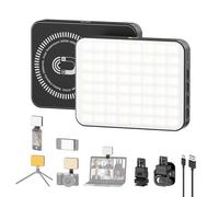 Smiling Shark Portable Lumière Caméra, LED Lampes Vidéo Magnétique 2500mAh Rechargeable 3 Couleurs Lumière CRI 80+ Lampes Photo avec Clip & Cold Shoe pour Appareil Telephone Selfie Ordinateur