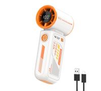 Smiling Shark TF-01 Ventilateur Turbo Portatif, Turbo Power 10m/s High Speed Réglable en Vitesse (de 1 à 100) Mini Ventilateur Portable à Main [12H Max] avec Écran LED pour Voyage/Concert/Camping