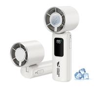 Smiling Shark TF-03 Ventilateur Portable Turbo à Main, 199 Vitesse Élevée Stepless Ventilateur à Main de Refroidissement, 90° Pliable & 3-en-1 Main/Bureau/Cou - Mini Ventilateur Femmes et Hommes