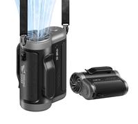 Smiling Shark Ventilateur Ceinture, MF-01 Personnel Ventilateur Taille avec Tours de Cou USB Rechargeable 3 Vitesses Portable Waist Fans Clip On pour Pêche Voyage Randonnée