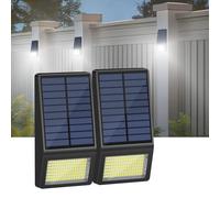 Smiling Shark WL-04 Lampe Solaire Extérieur, 199 LED Applique Murale Exterieur Solaire avec Détecteur Mouvement 160° Eclairage Étanche Lumiere Lampe Solaire pour Jardin Garage, Blanc Froid (2)