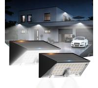 Smiling Shark WL-06L Lampe Solaire Extérieur Detecteur de Mouvement, Double Fonction Applique LED Murale Solaire Exterieur 4 Modes IP65 Projecteur Solaire Blanc Froid pour Jardin Garage, Lot De 2