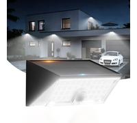Smiling Shark WL-06L Lampe Solaire Extérieur Detecteur de Mouvement, Double Fonction Applique LED Murale Solaire Exterieur 4 Modes IP65 Projecteur Solaire Blanc Froid pour Jardin Garage