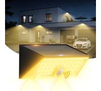 Smiling Shark WL-06L Lampe Solaire Extérieur Detecteur de Mouvement, Double Fonction Applique LED Murale Solaire Exterieur 4 Modes IP65 Projecteur Solaire Blanc Chaud pour Jardin Garage
