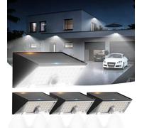 Smiling Shark WL-06L Lampe Solaire Extérieur Detecteur de Mouvement, Double Fonction Applique LED Murale Solaire Exterieur 4 Modes IP65 Projecteur Solaire Blanc Froid pour Jardin Garage Lot De 4