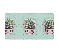 Smiling Succulents Tapis de souris extra large en caoutchouc 40,6 x 74,9 cm, forte adhérence, durable, adapté à une large gamme d'occasions