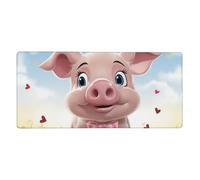 Smiling Tapis de bureau 40,6 x 90,2 cm, grand tapis de souris de jeu XXL étendu avec bords cousus, antidérapant, tapis de clavier d'ordinateur de bureau imperméable