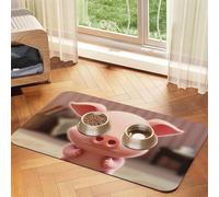 Smiling Tapis de nourriture pour chien - 40,6 x 61 cm - Antidérapant et super absorbant - Passe au lave-vaisselle - Pour nourriture et eau - Joli tapis d'alimentation en caoutchouc à séchage rapide