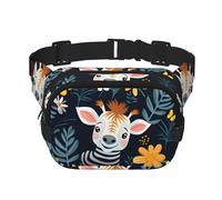 Smiling Zebra Fitness Sac à bandoulière de voyage, sac banane tendance et décontracté, sac banane carré double couche, noir, taille unique, Noir/blanc, One Size