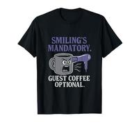 Smiling's Mandatory Guest Coffee Facultatif Barista Humour T-Shirt