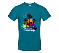 Smilo & Bron Hawaii T-shirt imprimé pour homme - Turquoise - Small