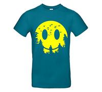 Smilo & Bron Smiley Moon T-shirt imprimé pour homme - Turquoise - Large